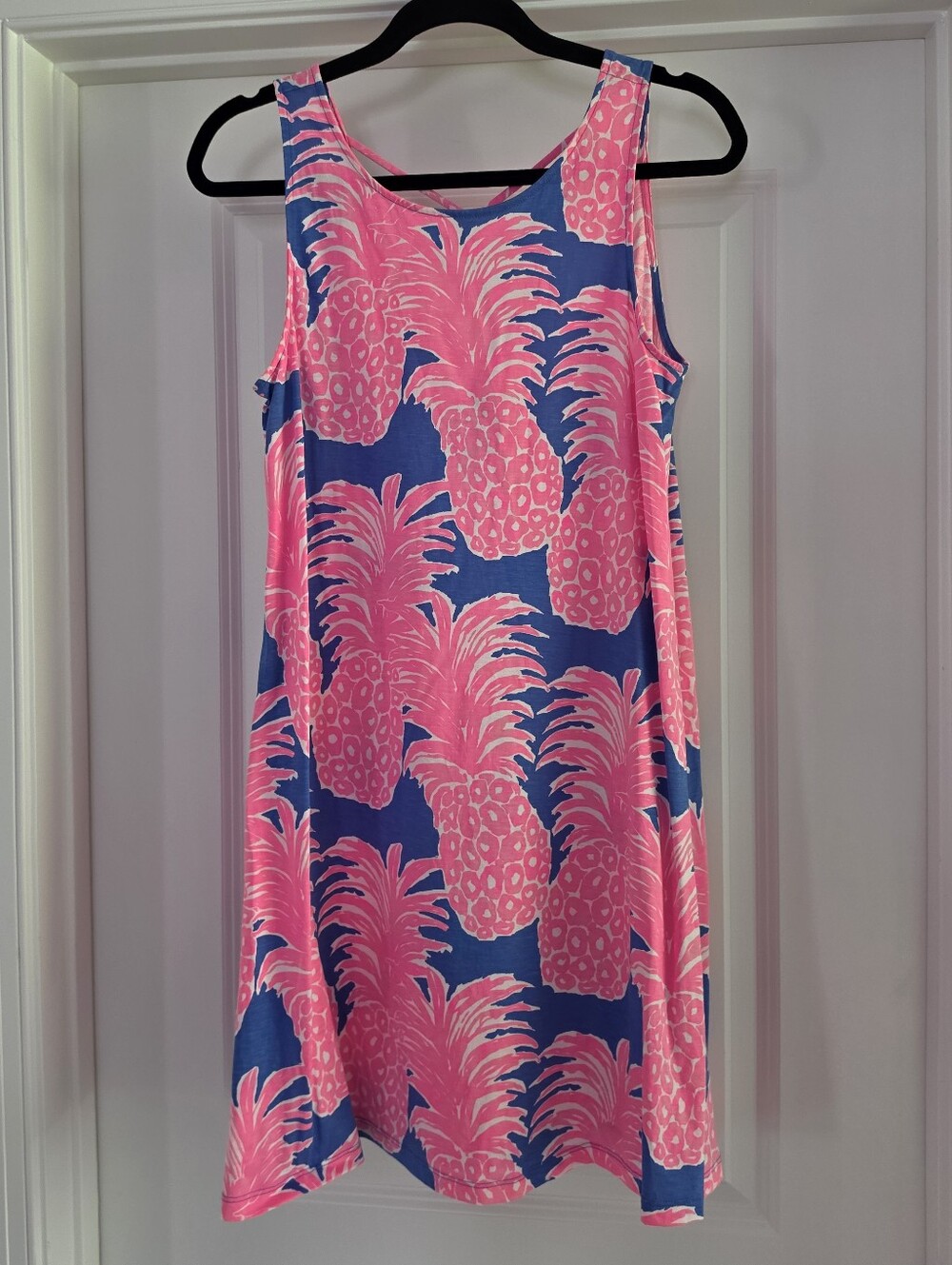 Lilly Pulitzer Pink & Blue Pineapple Print Kristen Swing Dress